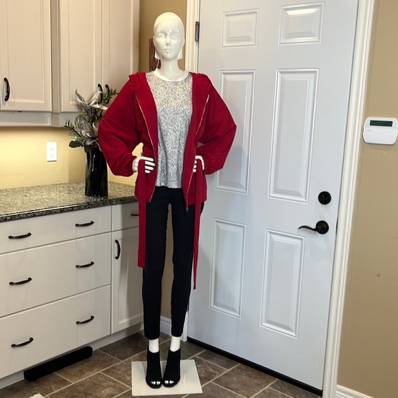 Brand new red hooded fall jacket Too big for me - Picture 1 of 5